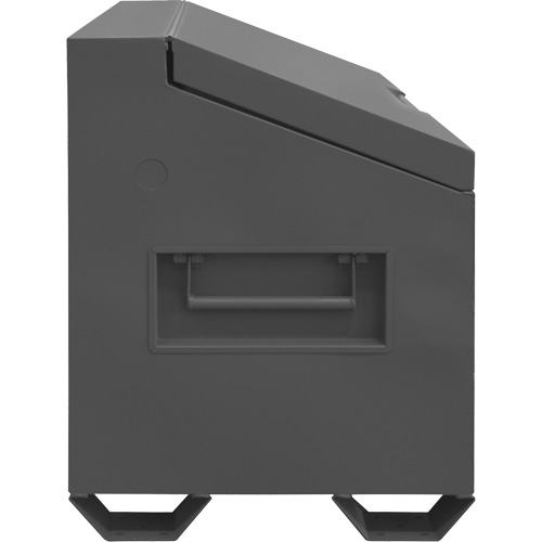 Boîte de rangement &agrave; couvercle inclin&eacute; pour le chantier, 60" x 30" x 39-3/8", Acier, Gris Chandler Sales