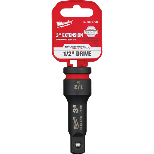 Rallonge pour douille Shockwave Impact Duty, Chocs, Prise 1/2", 3" lo Chandler Sales