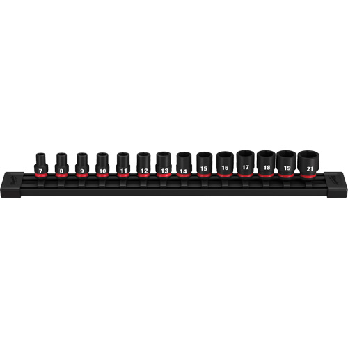 Jeu de douilles m&eacute;triques &agrave; 6 pans Shockwave Impact Duty, 14 Mcx, Chocs, Prise de 3/8" Chandler Sales
