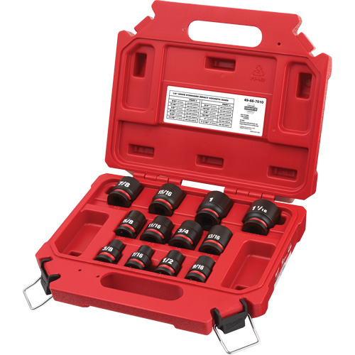 Shockwave Impact Duty SAE 6 Point Socket Set, 12 Pcs, Impact, 1/2" Drive Size Chandler Sales