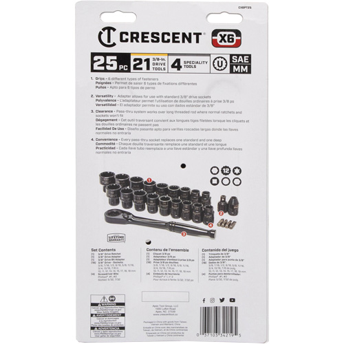 Ensemble d'outils pour m&eacute;canicien, 25 Mcx, Prise de 3/8" Chandler Sales