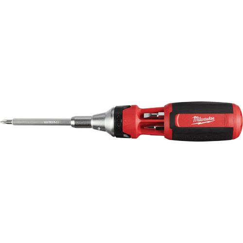 Tournevis &agrave; rochet 9 en 1 avec embouts multiples &agrave; carr&eacute; conducteur, 9-1/10" lo, Prise Coussin&eacute;e Chandler Sales