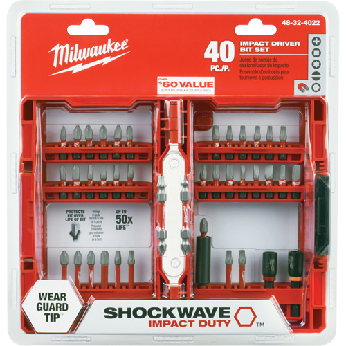 Jeu de 40 embouts de visseuse &agrave; percussion Shockwave Impact-Duty Chandler Sales