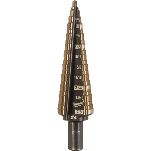 Foret &eacute;tag&eacute;, 3/16"/#4 - #4/7/8", Incr&eacute;ments de 1/32", Acier rapide au cobalt Chandler Sales