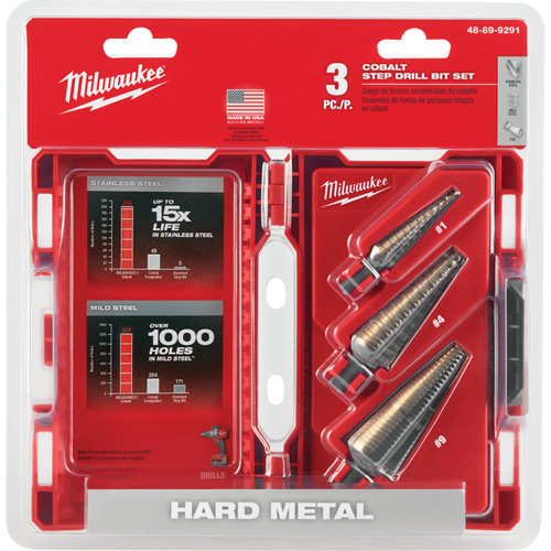 Step Drill Bit Set, 3 Pieces, High Speed Cobalt Chandler Sales