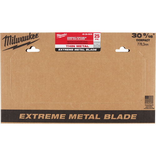 Lames-ruban pour coupes de m&eacute;taux extr&ecirc;mes, Acier rapide, 30-9/16" lo x 1/2" la x &eacute;paisseur 0,02", 12/14 dents par pouce Chandler Sales
