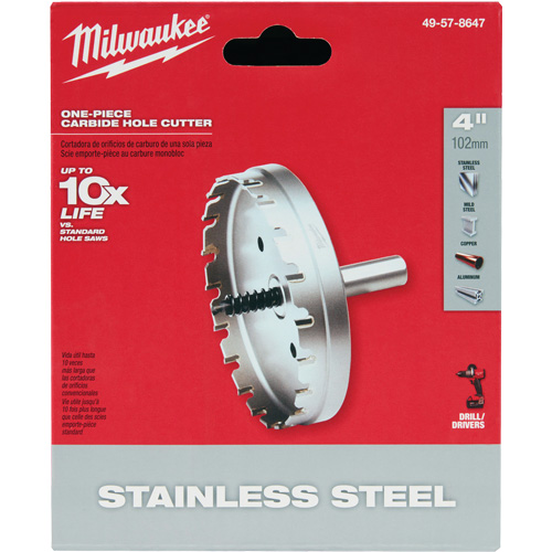 One-Piece Carbide Hole Cutters, 4", 3/16" Depth of Cut Chandler Sales