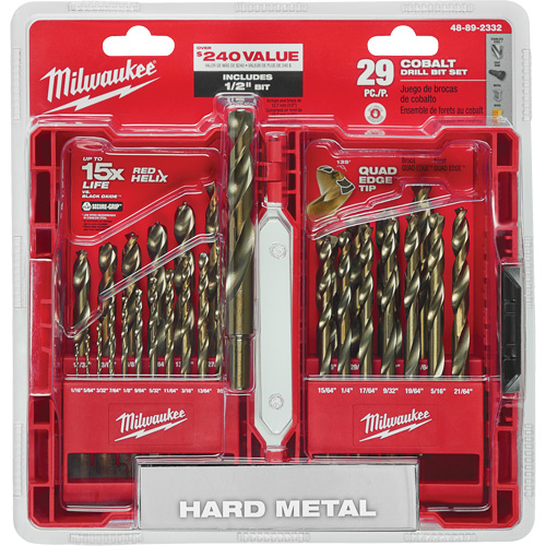 Red Helix Drill Bit Set, 29 Pieces, Cobalt Chandler Sales