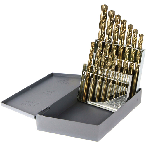 DRILLCO Heavy-Duty Jobber Length Drill Bit Set, 15 Pieces, Cobalt Chandler Sales
