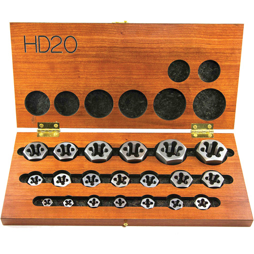 DRILLCO Hex Threading Die Set, 20 Pieces Chandler Sales
