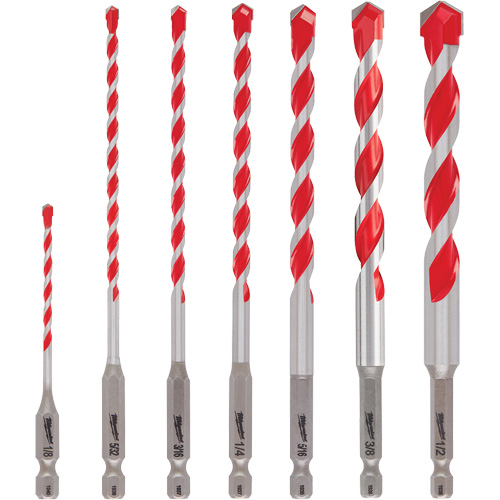 Grand jeu de forets pour perceuse &agrave; percussion Shockwave, 7 morceaux, Carbure Chandler Sales