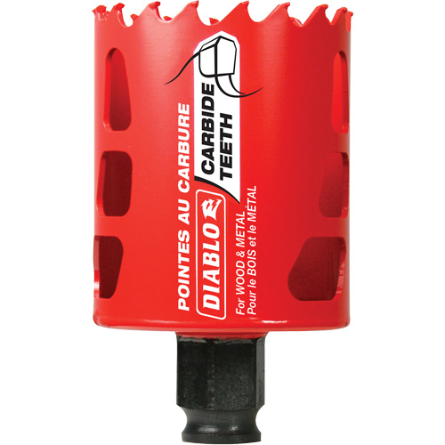 Wood & Metal Hole Saw, 2-1/8", 2-3/8" Depth of Cut, Carbide Chandler Sales