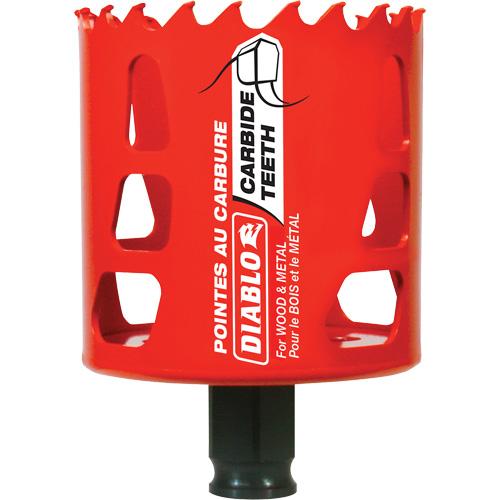 Scie cloche pour bois et m&eacute;tal, 2-9/16", Profondeur de la coupe 2-3/8", Carbure Chandler Sales