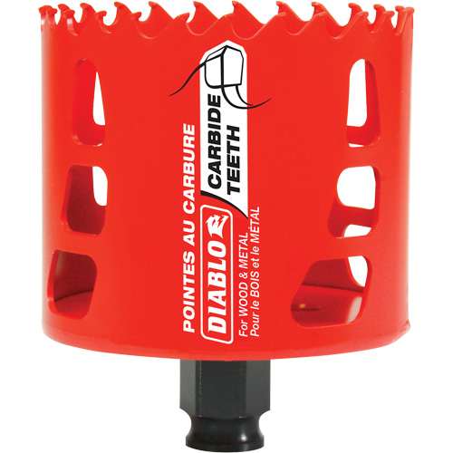 Wood & Metal Hole Saw, 3", 2-3/8" Depth of Cut, Carbide Chandler Sales