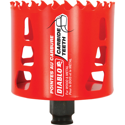 Wood & Metal Hole Saw, 3-1/8", 2-3/8" Depth of Cut, Carbide Chandler Sales