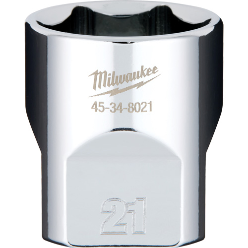 Metric Socket with Four Flat Sides, 21 mm, 3/8" Drive, 6 Points Chandler Sales