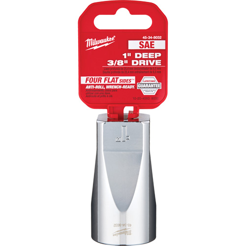 SAE Socket with Four Flat Sides, 1", 3/8" Drive, 6 Points, Deep Chandler Sales