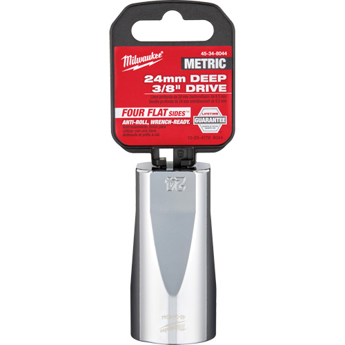 Metric Socket with Four Flat Sides, 24 mm, 3/8" Drive, 6 Points, Deep Chandler Sales
