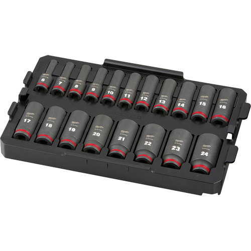 Jeu de douilles profondes 3/8" Shockwave Impact Duty Packout, 19 Mcx, Chocs, Prise de 3/8", Profond Chandler Sales