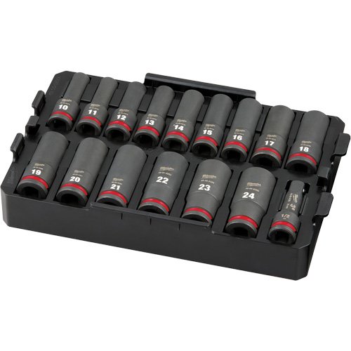 Jeu de douilles profondes 3/8" Shockwave Impact Duty Packout, 16 Mcx, Chocs, Prise de 1/2", Profond Chandler Sales