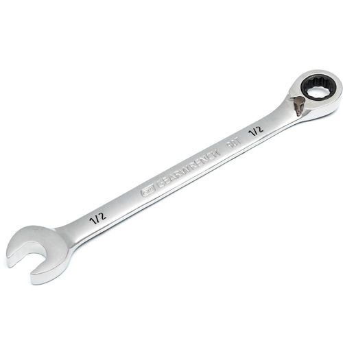 90-Tooth Reversible Ratcheting Wrench, 12 Point, 1/2", Chrome/Polished Finish Chandler Sales