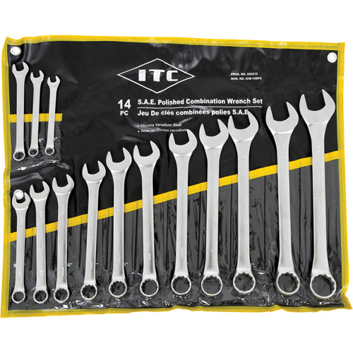 ICW-14PS Polished Wrench Set, Combination, 14 Pieces, Imperial Chandler Sales