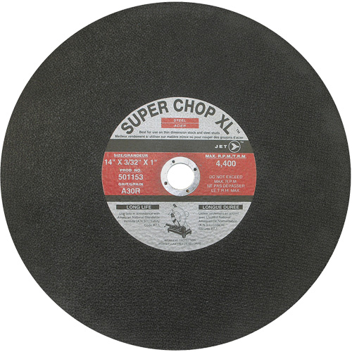 A30R Super Chop Stud-Cutting Cut-Off Wheel, 14" x 3/32", 1" Arbor, Type 1, 4400 RPM Chandler Sales