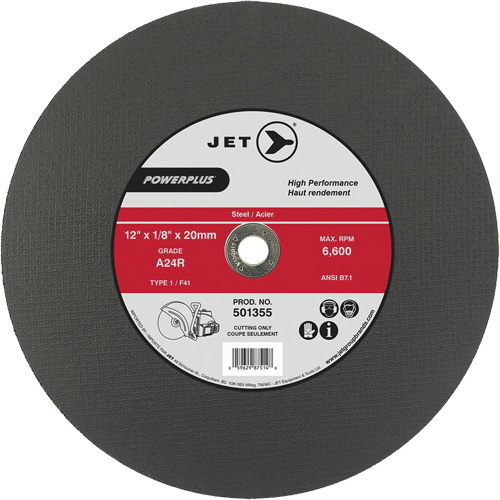 A24R PowerPlus Cut-Off Wheel, 14" x 1/8", 20 mm Arbor, Type 1, 5500 RPM Chandler Sales