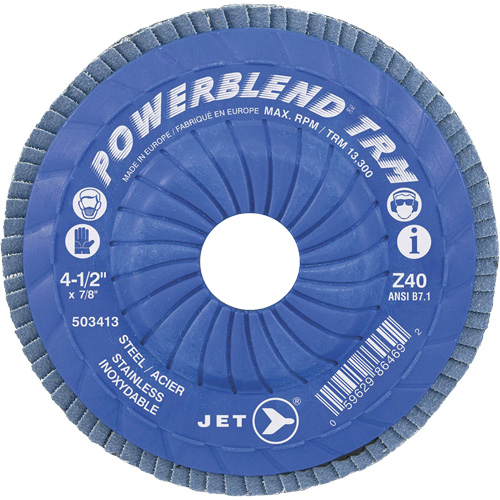 PowerBlend Trimmable Flap Disc, 5" x 7/8", Type 29, Z40 Grit, Zirconia Alumina Chandler Sales