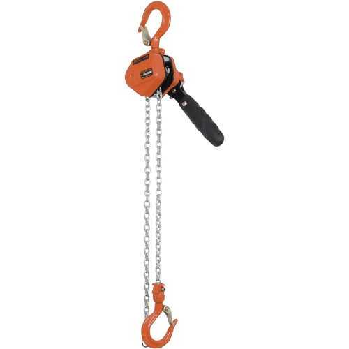 KLP-25-5 KLP Series Lever Chain Hoists, 5' Lift, 500 lbs. (0.25 tons) Capacity, Steel Chain Chandler Sales