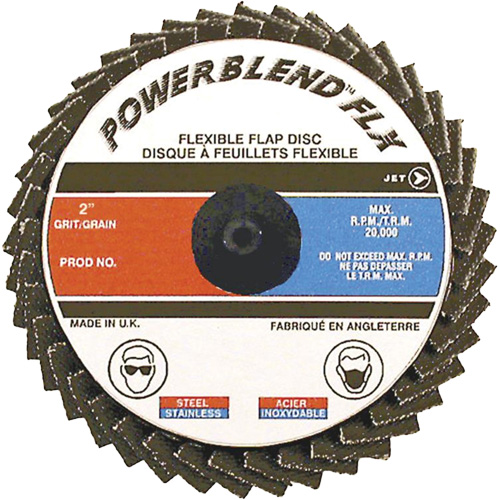 Flexible Roll-On Flap Discs - Steel/Stainless Steel/Aluminum Application, 3" x Type R, Z80 Grit, Zirconia Alumina Chandler Sales