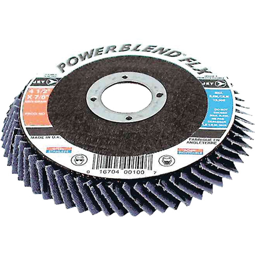 PowerBlend FLX High Performance Flap Discs, 4-1/2" x Type 27, Z40 Grit, Zirconium Chandler Sales