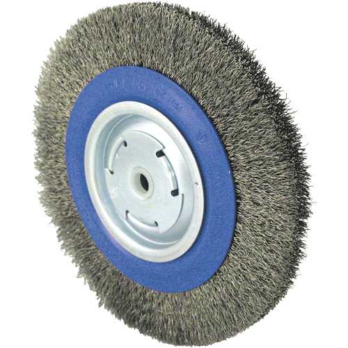 Crimped Wire Wheel Brushes, 8" Dia., 0.014" Fill, 1/2" - 5/8" - 2 Arbor Chandler Sales