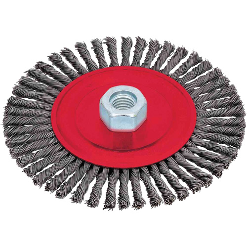 Brosse &agrave; cordon de soudure pour meuleuse angulaire, Dia. 6", Fils 0,02", Arbre 5/8"-11, Acier Chandler Sales