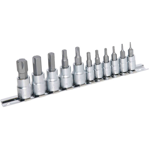 JHBS-11M Hextractor Metric Bit Socket Set, Hex, 1/4"/3/8" Drive, 11 Pcs Chandler Sales