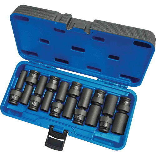 Universal Socket Sets, 10 Pcs, Impact, 3/8" Drive Size, Deep Chandler Sales