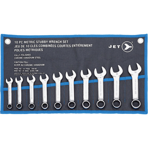 SCWS-10M Stubby Wrench Sets, Combination, 10 Pieces, Metric Chandler Sales