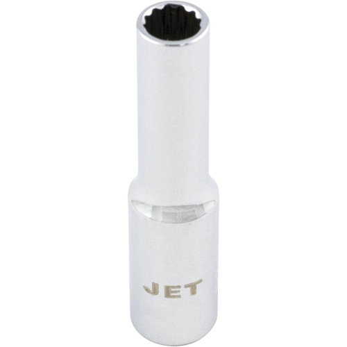Chrome Socket, 4 mm, 1/4" Drive, 12 Points, Deep Chandler Sales
