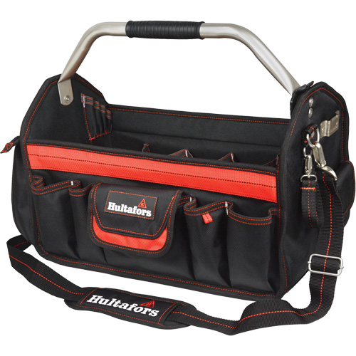 Porte-outils de 18" &agrave; dessus ouvert, Polyester balistique, Noir/Rouge Chandler Sales