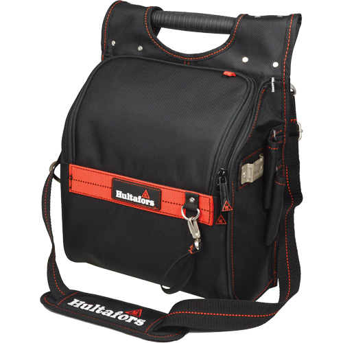 Pochette porte-outils pour &eacute;lectricien professionnel &agrave; fermeture &agrave; glissi&egrave;re, Polyester balistique, 19 pochettes, Noir/Rouge Chandler Sales