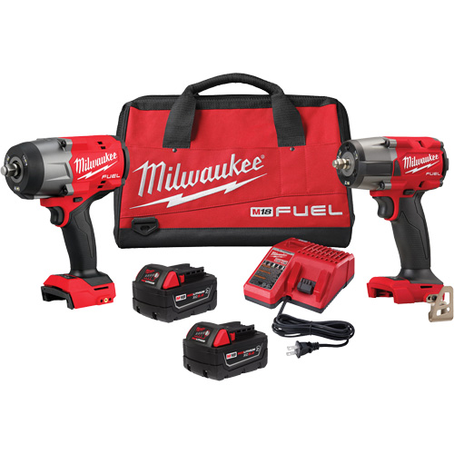 Ensemble de cl&eacute;s &agrave; chocs &agrave; couple &eacute;lev&eacute; de 1/2" et moyen de 3/8" M18 FUEL pour automobile, Lithium-ion, 18 V Chandler Sales