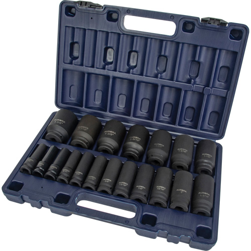 Jeu de douilles SAE, 19 Mcx, Chocs, Prise de 1/2", Profond Chandler Sales
