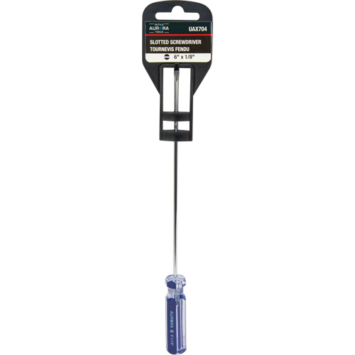 Tournevis &agrave; fente bleu transparent avec bandes, Tige de 1/8", Ronde, Prise en Plastique Chandler Sales