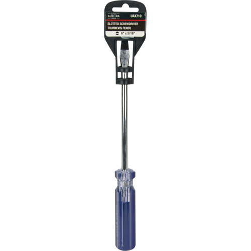 Tournevis &agrave; fente bleu transparent avec bandes, Tige de 5/16", Ronde, Prise en Plastique Chandler Sales