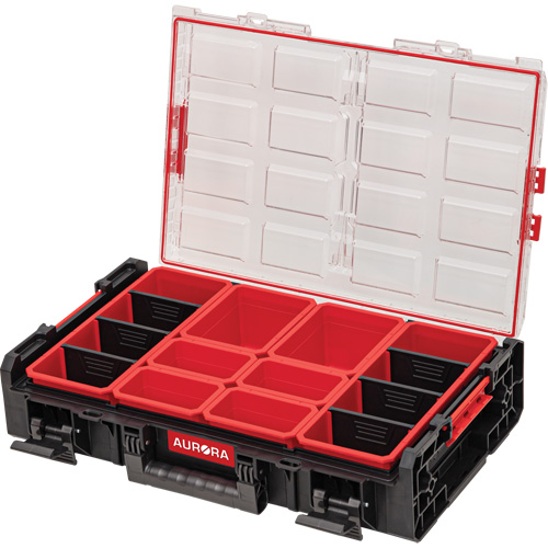 Arx&reg; X-Large Organizer with Short Bins, 23" x 15-1/5" x 5", Black Chandler Sales