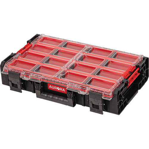 Arx X-Large Organizer with Long Bins, 23" x 15-1/5" x 5", Black Chandler Sales