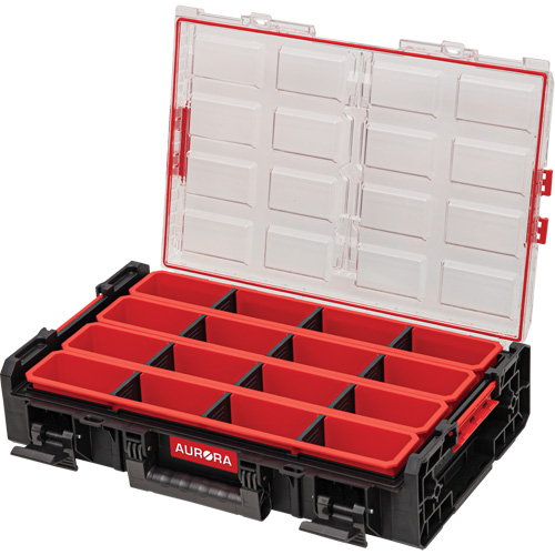 Arx X-Large Organizer with Long Bins, 23" x 15-1/5" x 5", Black Chandler Sales
