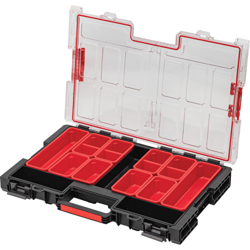 Arx&reg; Large Organizer with Bins, 21" x 15" x 3", Black Chandler Sales