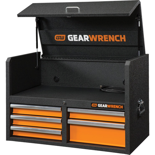 GSX Series Tool Chest, 36" W, 5 Drawers, Black/Orange Chandler Sales
