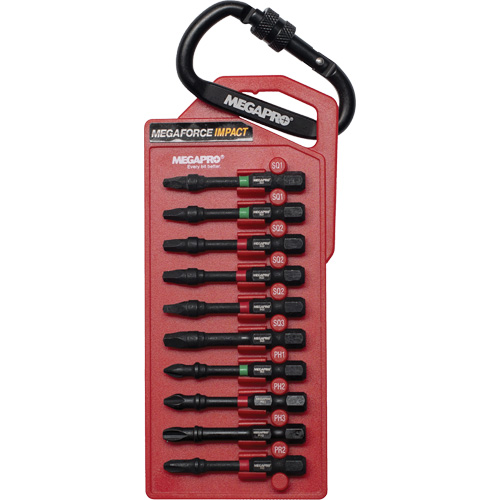 Jeu de forets &agrave; chocs assortis, 10 Mcx, Phillips/Carr&eacute;e Chandler Sales